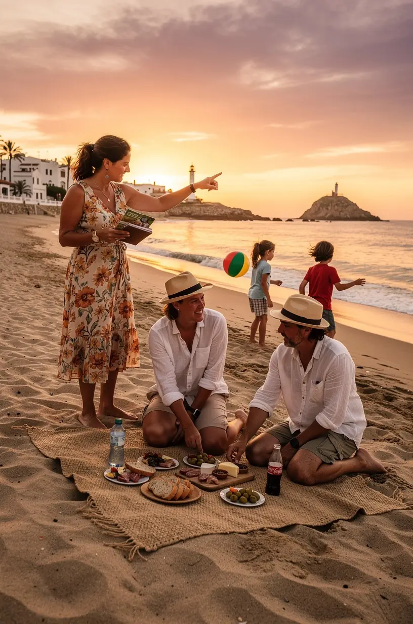Fotografía de un asesor planificando viajes regionales en Andalucía con mapas y folletos impresos.